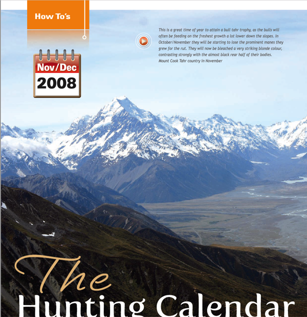 Hunt Calendar - November/December